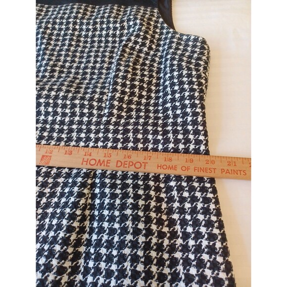 Talbots black/white houndstooth shift dress 16 plus sz sleeveless classic offic - Picture 8 of 10